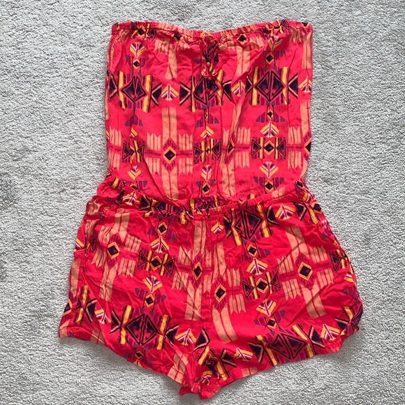 GARAGE Smocked-Waist Romper - Picture 1 of 4